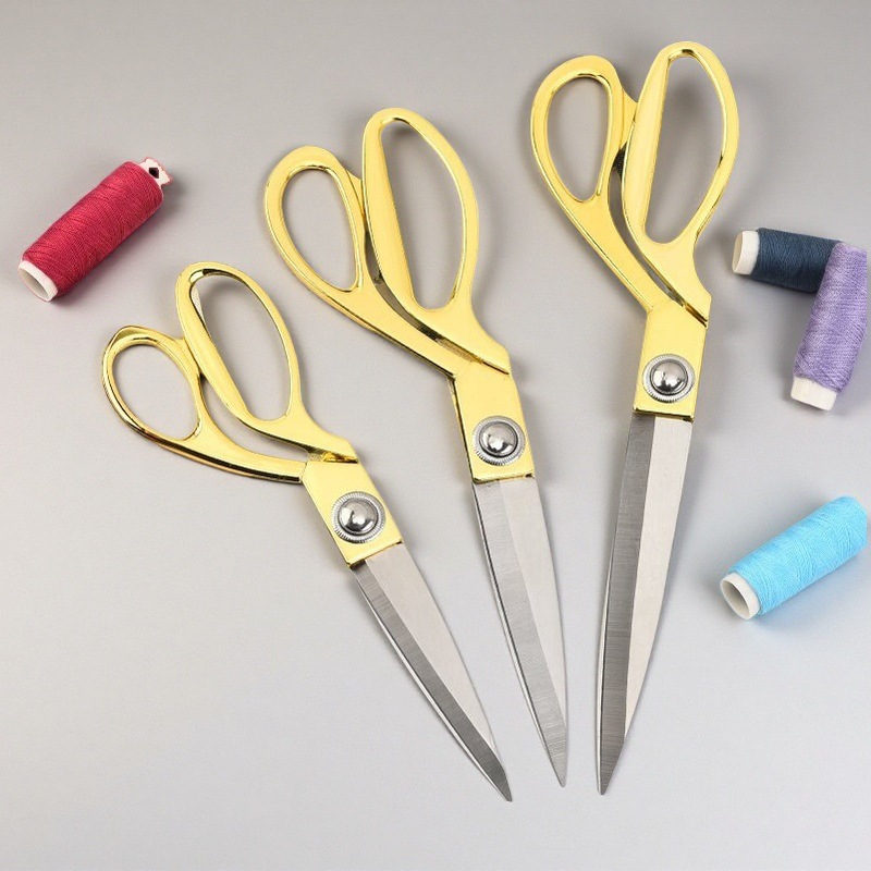 Yangjiang knife and scissors, stainless steel user scissors, tailor scissors, aluminum alloy handle, sharp fabric cutting scissors, festive opening scissors Specification image