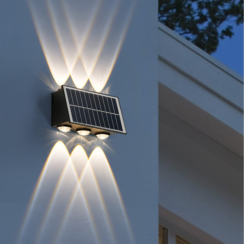LED solar wall-washing lights, outdoor waterproof wall lamps, landscape courtyard villa night view balcony upper and lower light-emitting lamps Application Scenario