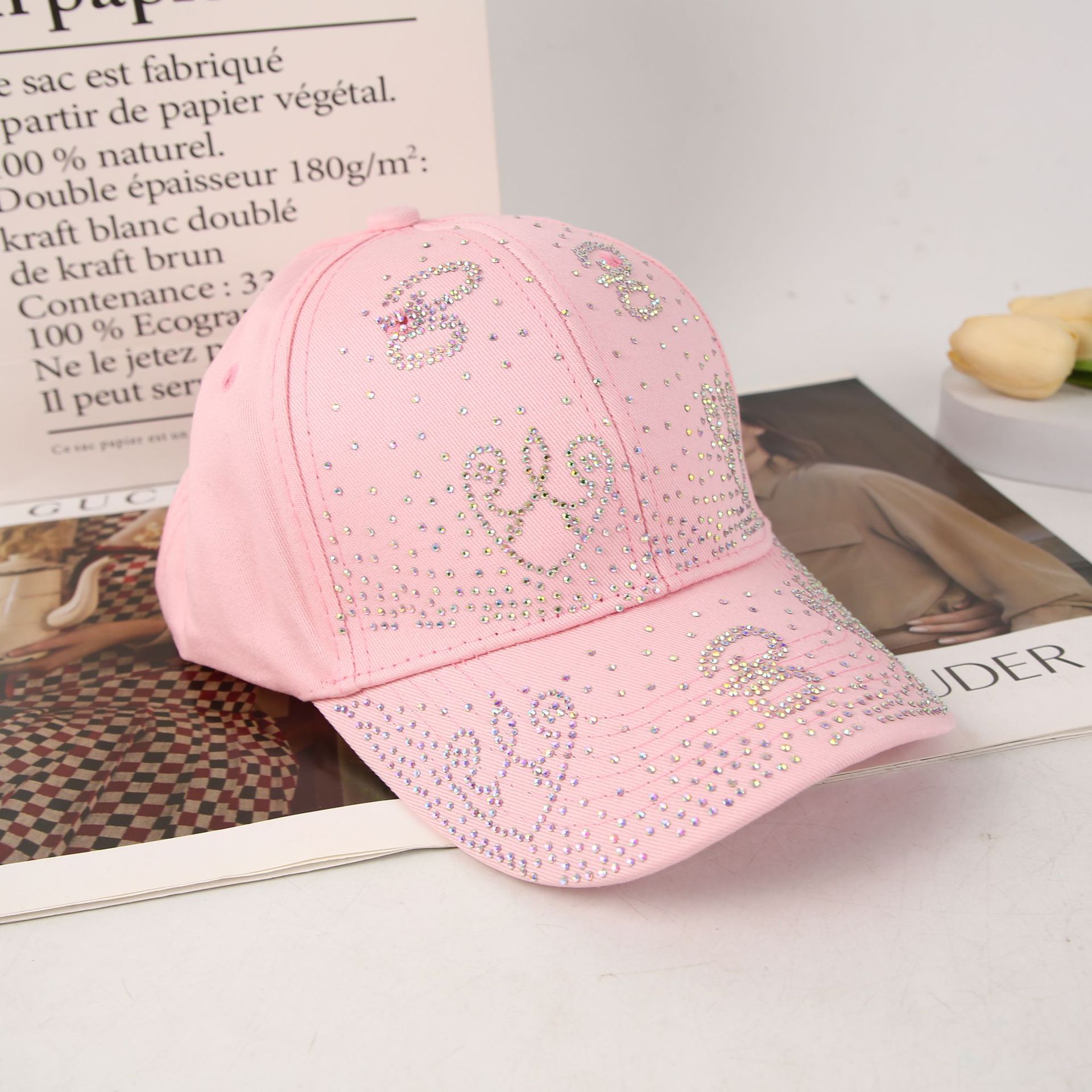 A versatile European and American style baseball cap with a unique and stylish rhinestone design, a trendy women's sun protection cap, and a rhinestone baseball cap Application Scenario