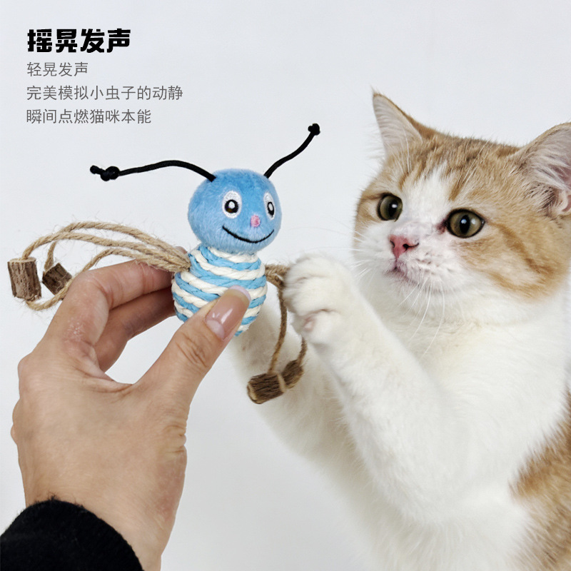 Cat toy Insect Series, Mutianliao plush sound-sounding Sisal balls, pet toy supplies, batch, interact with cats and relieve boredom Specification image