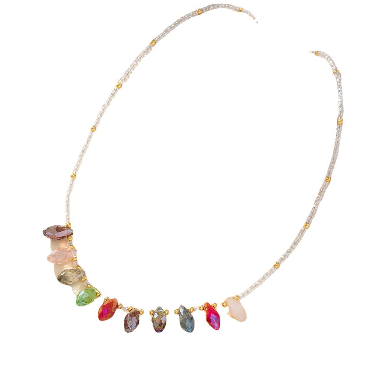 项链/不锈钢项链/珍珠项链/首饰/潮流钛钢首饰白底实物图