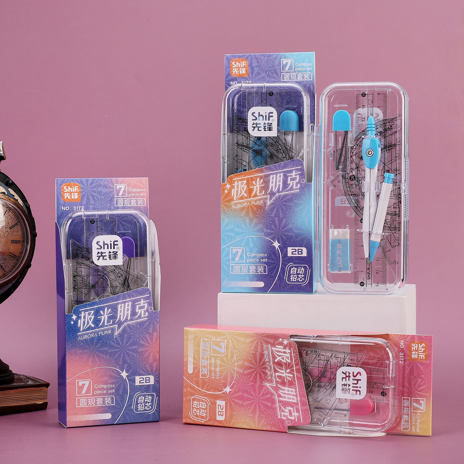 Pioneer 3172 Compass 7-piece Multi-functional student learning Supplies, Math Drawing Set, specially designed for exam drawing Application Scenario