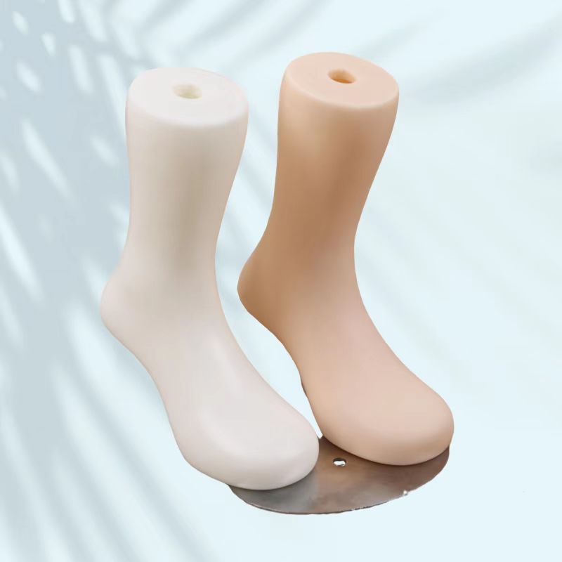 【旭峰】12cm脚底长小童脚模塑料穿袜子展示道具短棉袜含磁铁模特