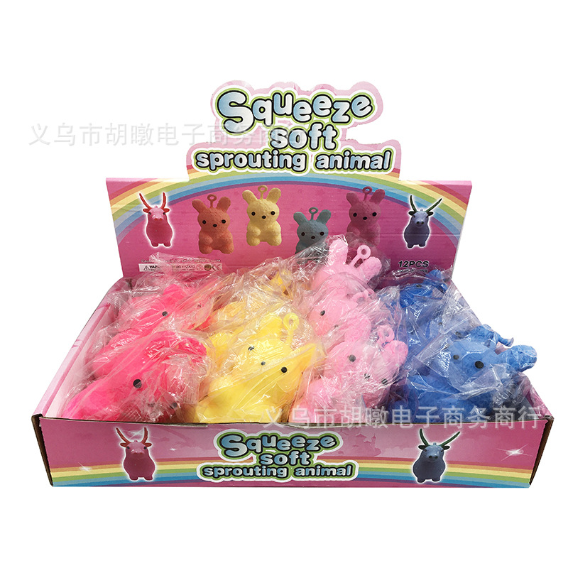 Cross-border supply eternal flower rose rabbit release toy TPR soft rubber Pinching Fun Soft and cute rabbit children's play Item Picture