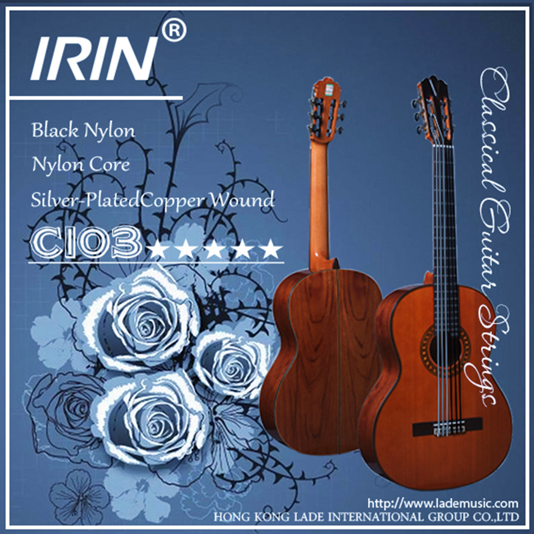 Genuine IRIN classical guitar strings C103, black and white nylon stringed instruments in large stock
