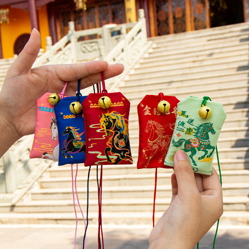 Horse Year Omamori sachet bag, empty bag, sachet for success, lucky bag, car pendant Application Scenario