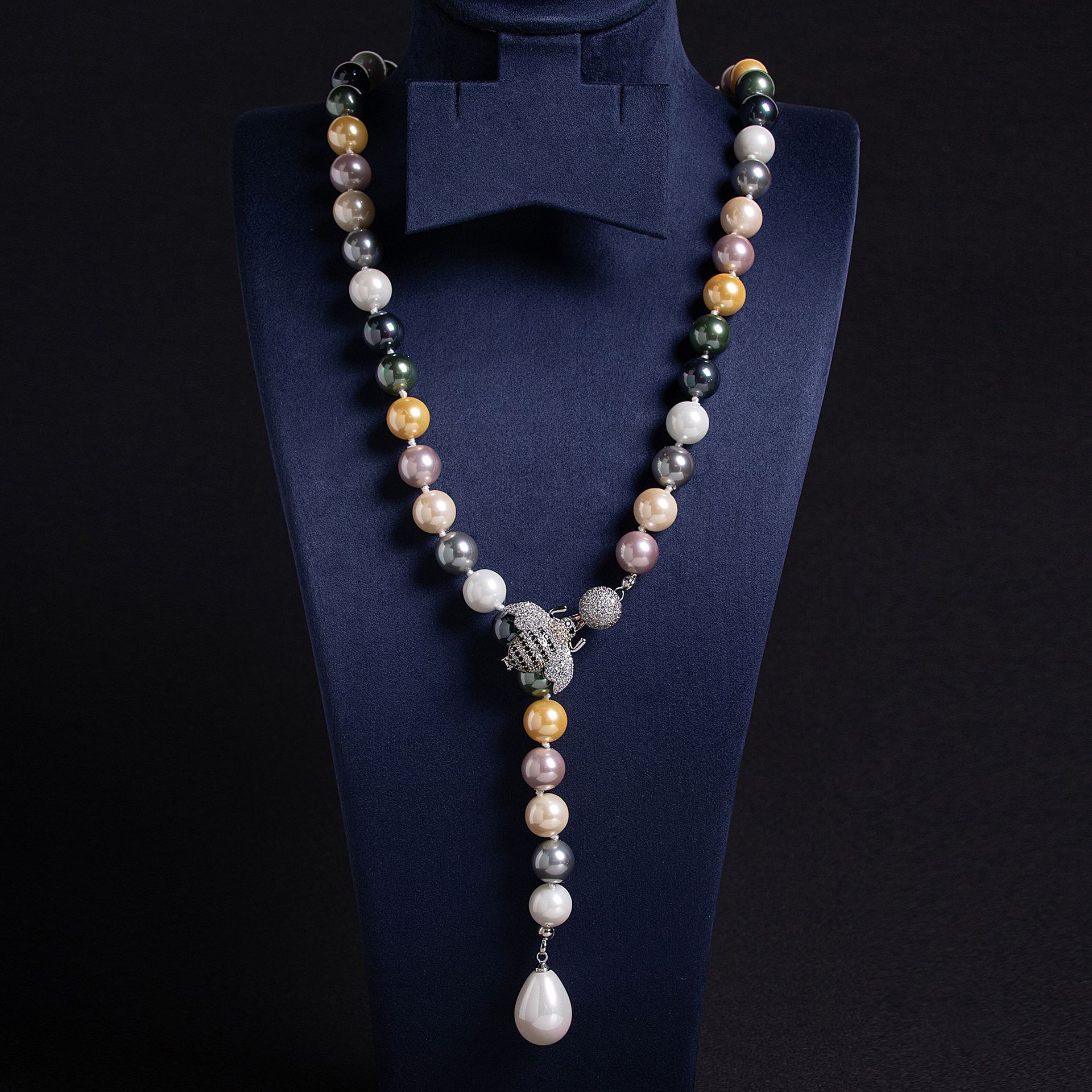 项链/珍珠/天然石项链/珍珠链条女款拼接气质/珍珠项链产品图