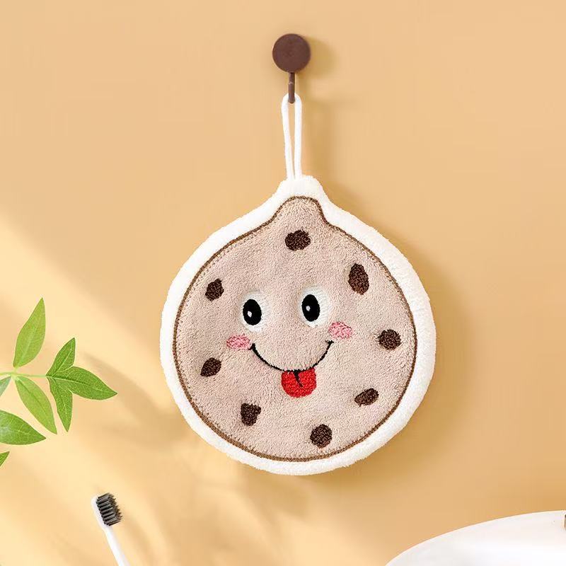 Cute cartoon hand towels, kitchen coral fleece children's hand towels, can be hung, no odor, no mold, strong water absorption details Picture