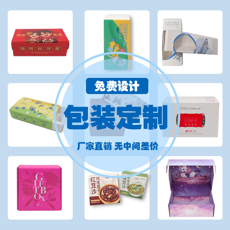 Customized new packaging box products, outer paper box, cosmetic box design, bulk customization, logo printing color box full figure