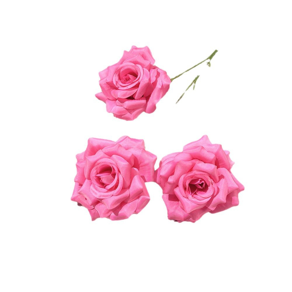 Three simulated diamond rose artificial flowers, silk flowers, artificial plastic flowers, high-end living room ornaments, wedding floral art finished products Item Picture