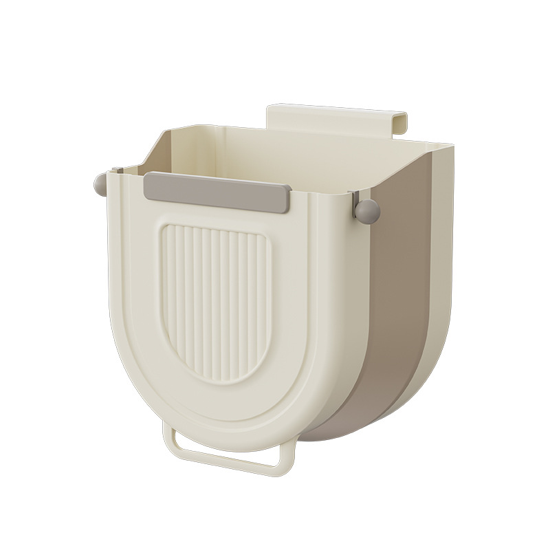 Kitchen non-perforated trash can, cabinet door, wall-mounted hanging, large foldable bathroom toilet storage bucket Item Picture