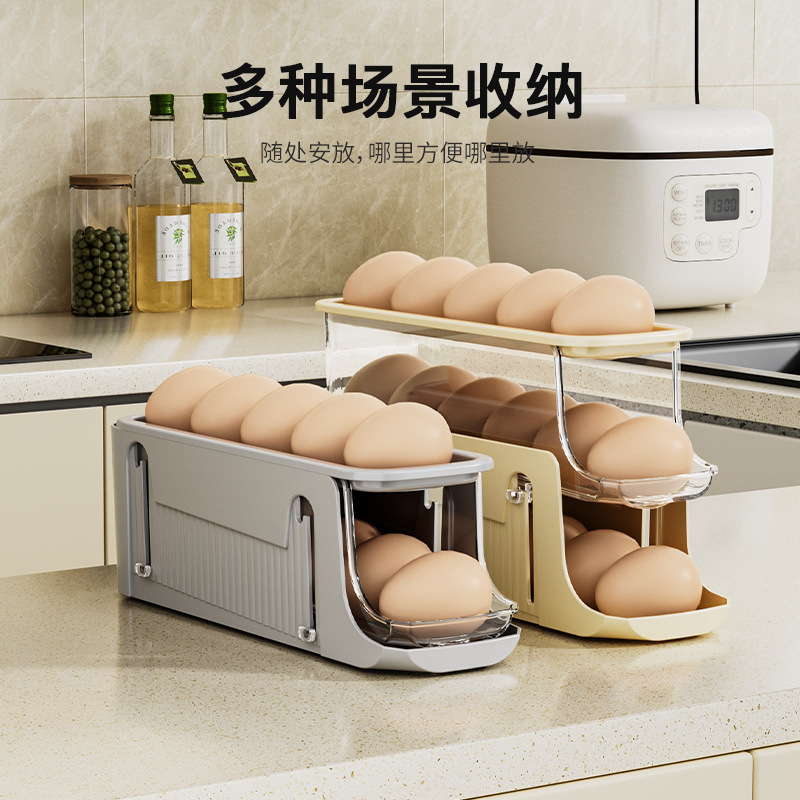 The Sliding Egg Box Is Designed With A Professional Slope On The Side Door Of The Refrigerator. It Automatically Fills The Position When Taking Eggs And Is A Large-Capacity Egg Storage Box Application Scenario