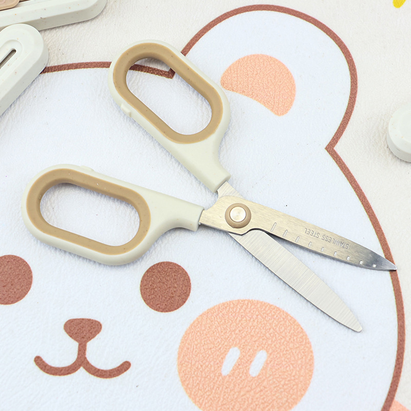 High-appearation-level creative scissors, utility knife, two-in-one stainless steel paper cutter, student Courier opening knife, office scissors details Picture