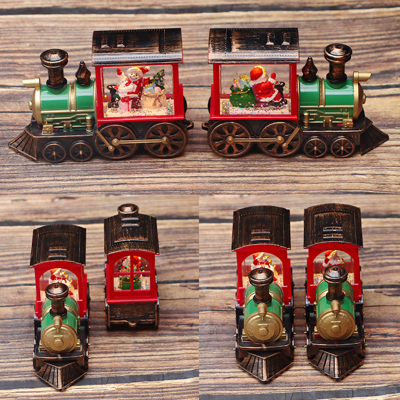 Retro-colored Christmas train music box, creative Santa Claus luminous figurine for giving gifts, exquisite small gifts Application Scenario