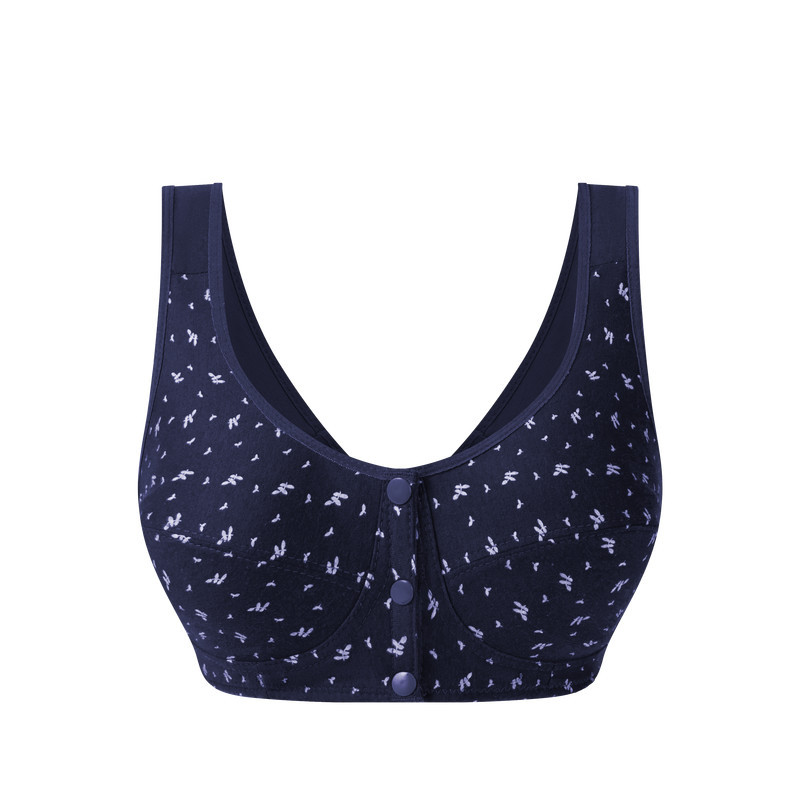 Thin mother's bra for middle-aged and elderly people, front-buttoned vest, large-sized bra without underwire or sponge Specification image