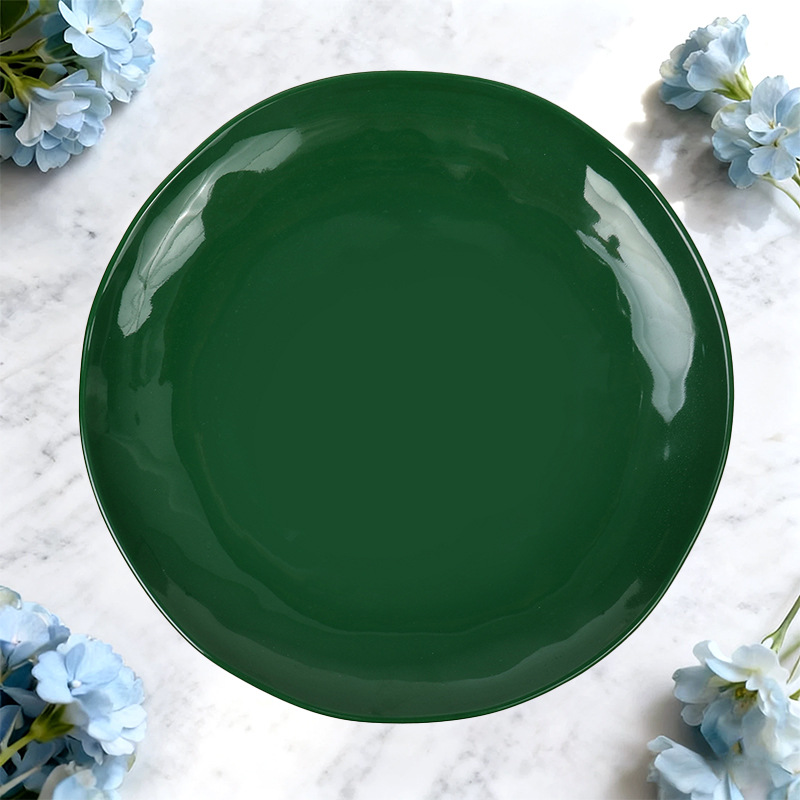 Custom-made logos for foreign trade shallow plates, Western cuisine seafood plates, hotels, commercial restaurants and eateries, imitation porcelain round plates, bone plates and tableware Specification drawing
