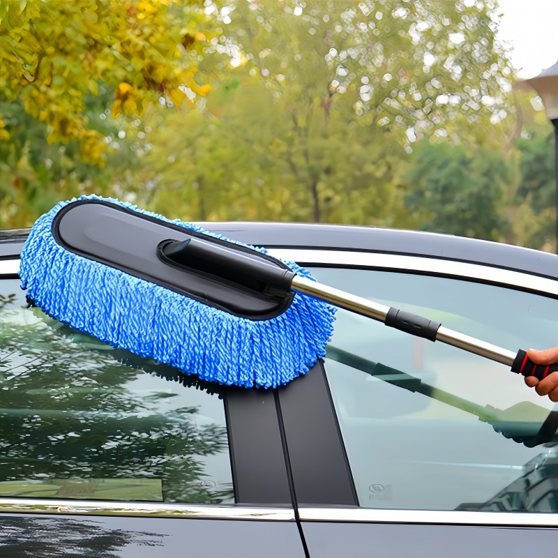 Retractable dust removal car wash mop, car cleaning wonder, car soft bristle car wash tool, car supplies wax, trailer duster Specification image