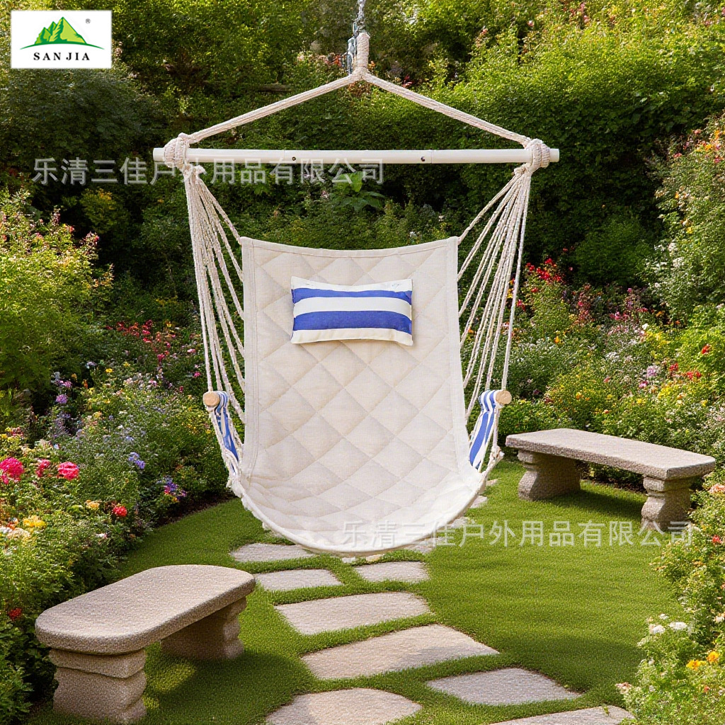 Wholesale of outdoor outdoor Olefin fabric breathable and mold-resistant courtyard swing hammock-hanging chairs details Picture