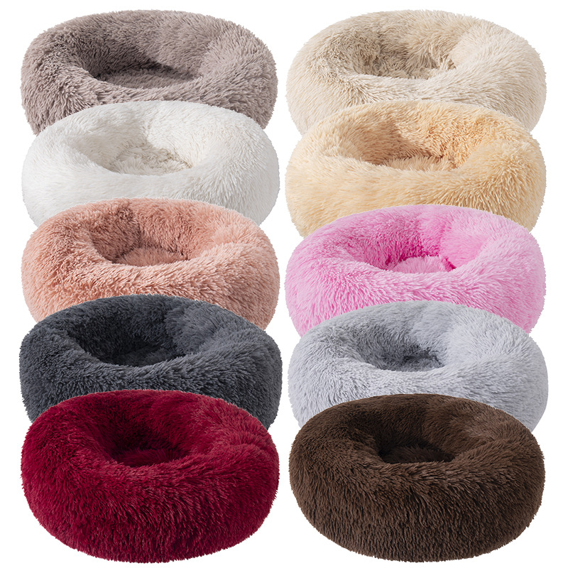 Dog beds, cat beds, plush round pet beds, dog beds, winter dog MATS, pet beds, wholesale of pet supplies
