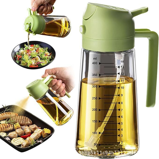 Amazon-exclusive kitchen household two-in-one oil sprayer, atomizing oil bottle, edible oil sprayer with large capacity Item Picture