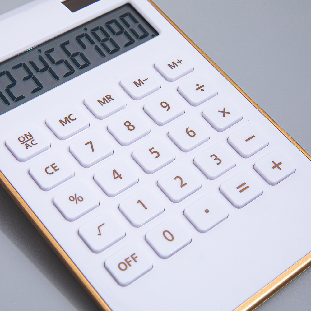 Customizable logo 12-digit dual-power solar gift desktop, student finance office, fashionable calculator manufacturer details Picture