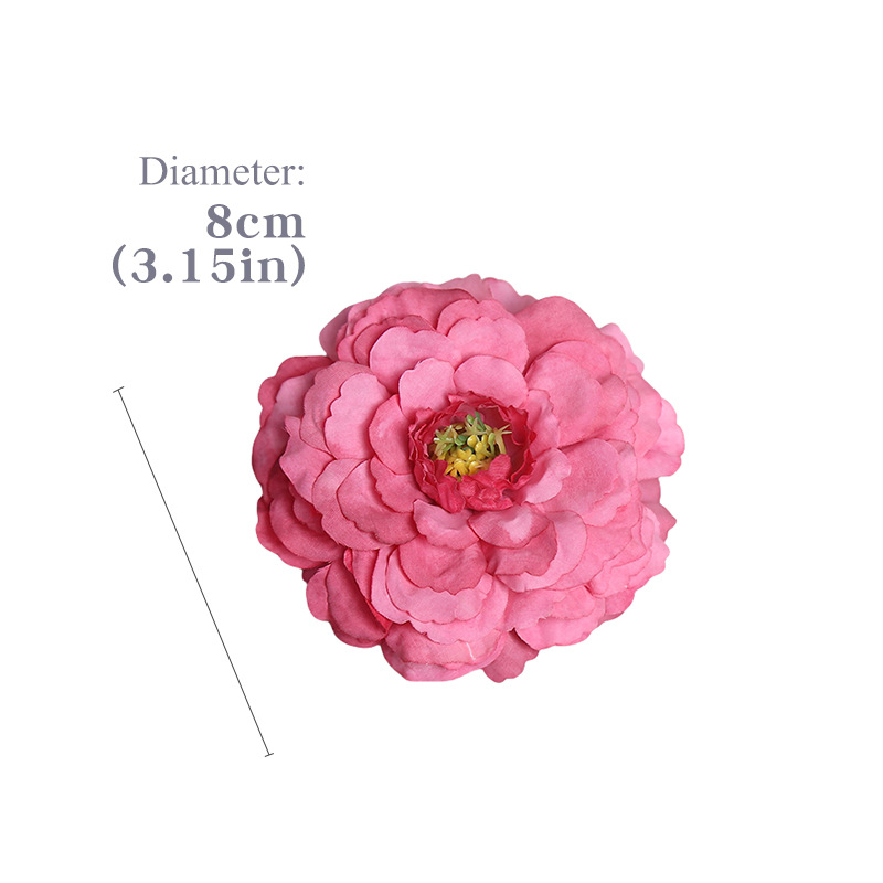 龙鲤牡丹仿真花头婚礼摄影绢花室内家居软装假花DIY簪花厂家批发白底实物图