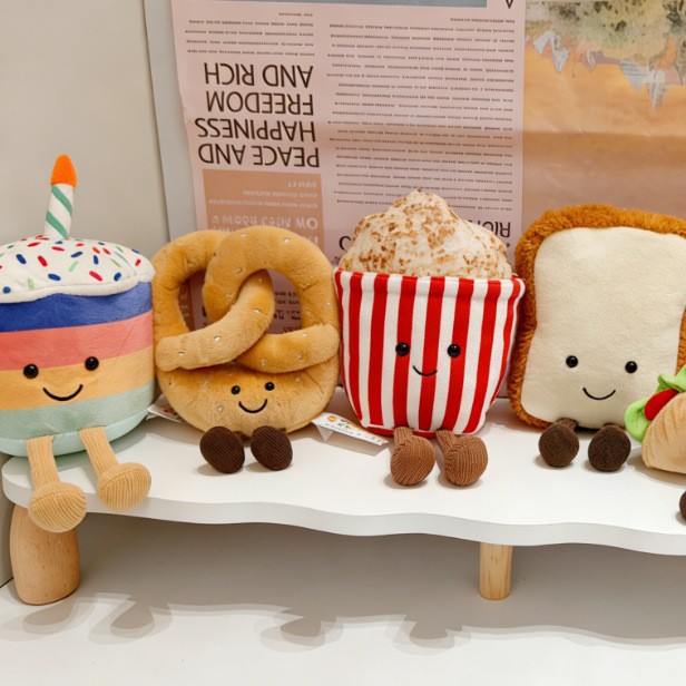 帕菲布迪食物系列桌伴送礼解压毛绒玩具面包食物甜品系列陪伴