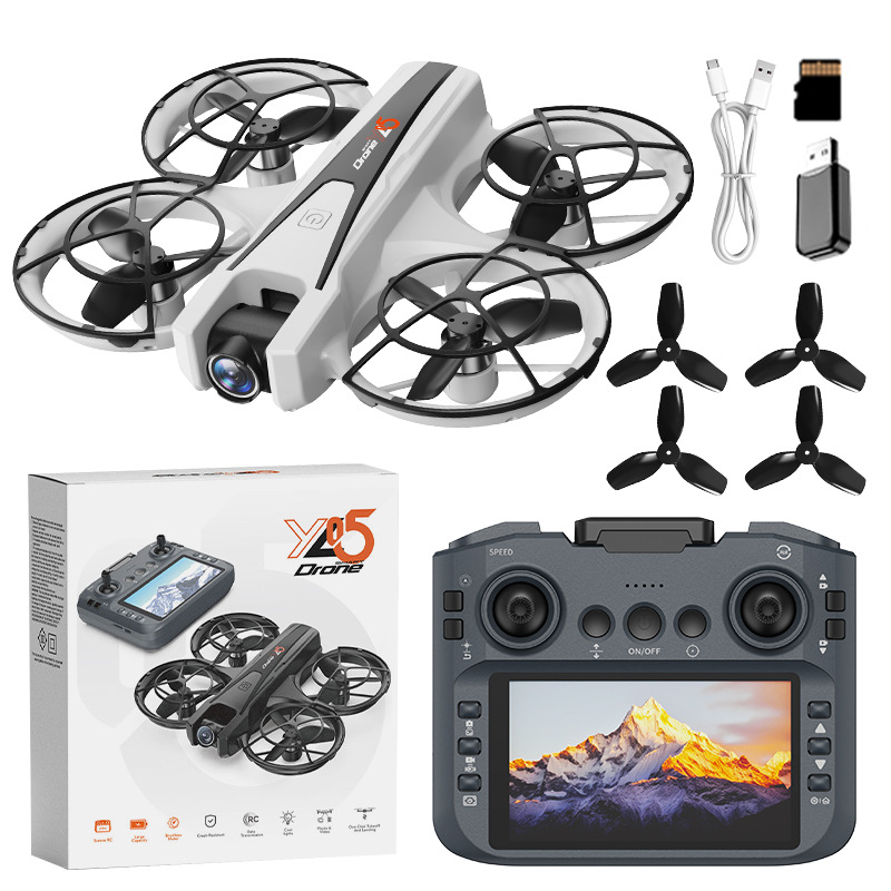 The cross-border YL05 drone traversed a large screen without the need for a mobile phone. Aerial photography of high-definition optical flow brushless toy aircraft Item Picture