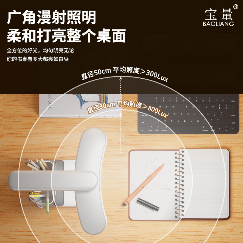 Full-spectrum led pen holder desk lamp, special rechargeable reading bedside lamp for primary school students' eye protection during study, dormitory night light details Picture