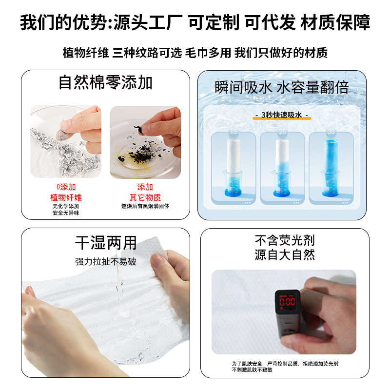 Amazon boxed disposable face towels, degradable cotton soft towels, absorbent facial cleansing makeup removers, made of eco-friendly materials details Picture