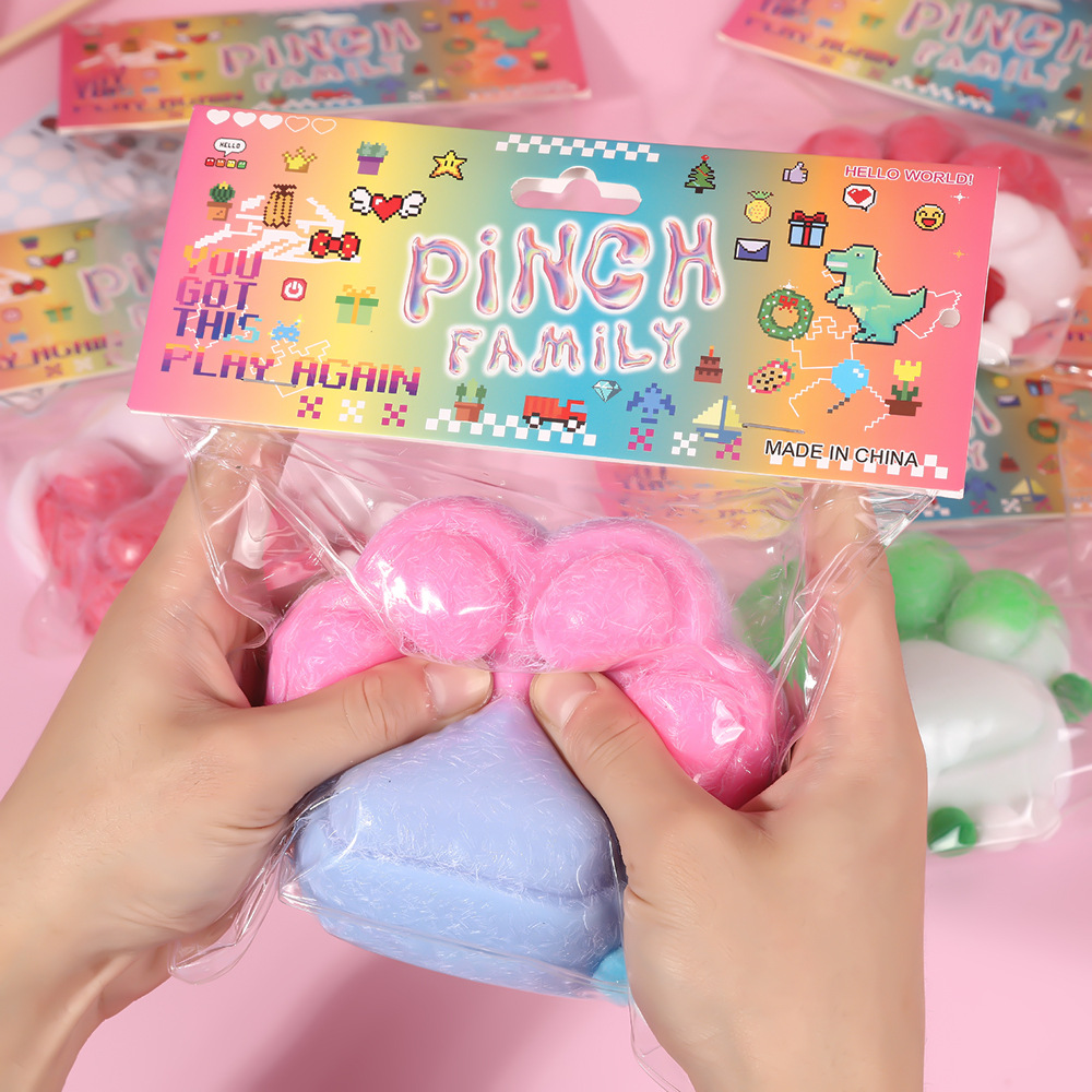 200g popular flocked stress-relieving cat paw slow rebound super soft release Pinch Fun TPR stress-relieving creative children's toy Specification image