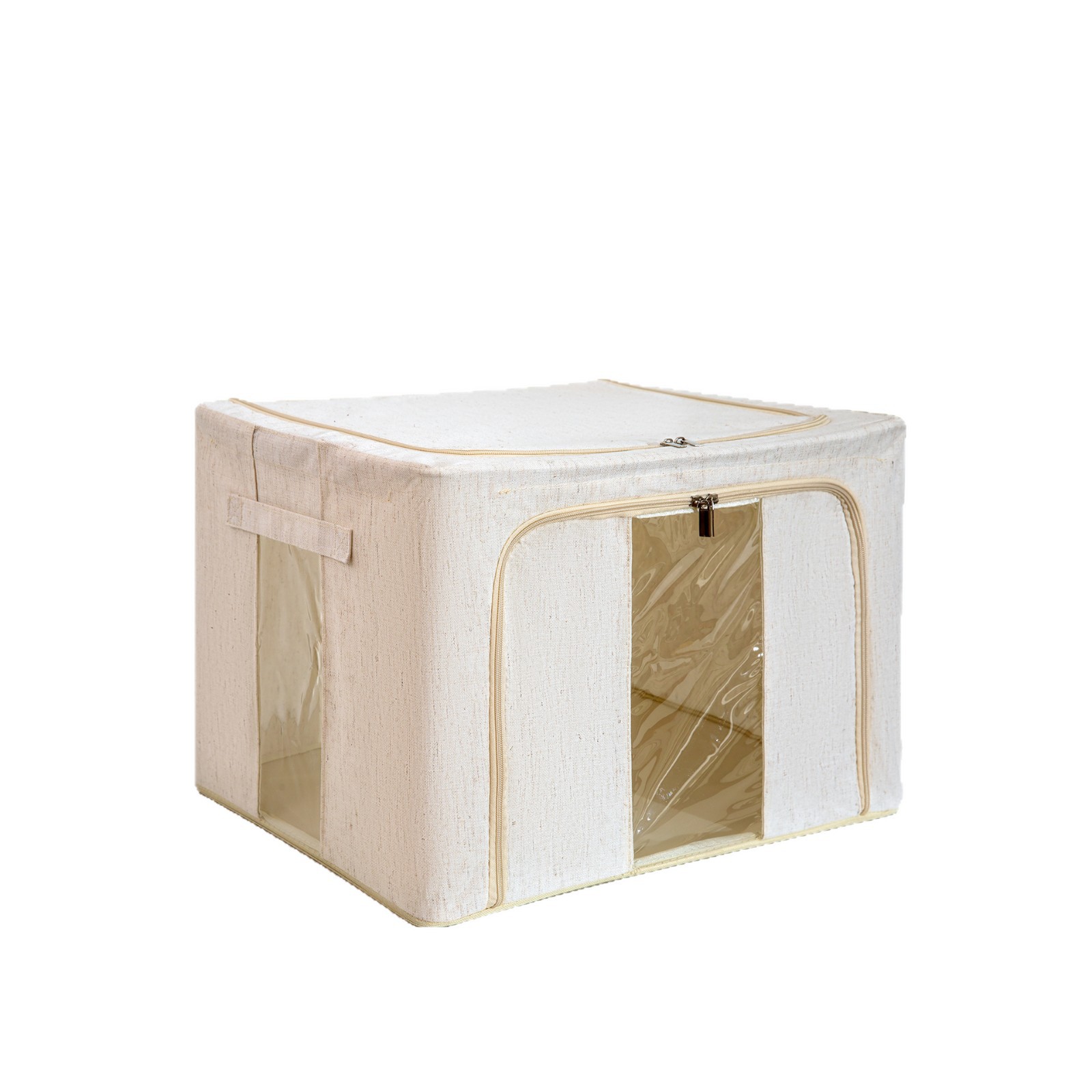 Tianshan cotton and linen 5.0mm thickened steel frame storage box, household foldable clothes storage box, storage box made of pp board Item Picture