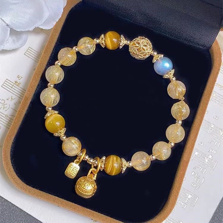 暴富吞金兽手串女款新款貔貅五行补金手链女礼物批发时尚金发晶