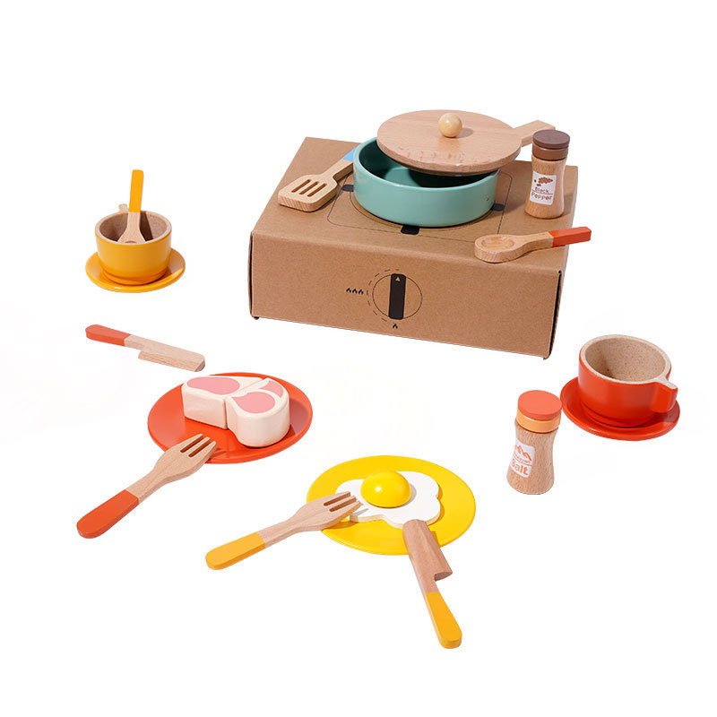 ONSHINE/ Childhood Infinite Children's Educational Wooden Simulation Kitchen - A girl's cooking, stir-frying and house play toy Item Picture
