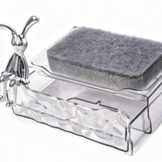 Glacier patterned wall-mounted soap box with drawer, no need for drilling, double-layer wall-mounted laundry soap box, household soap box Specification image