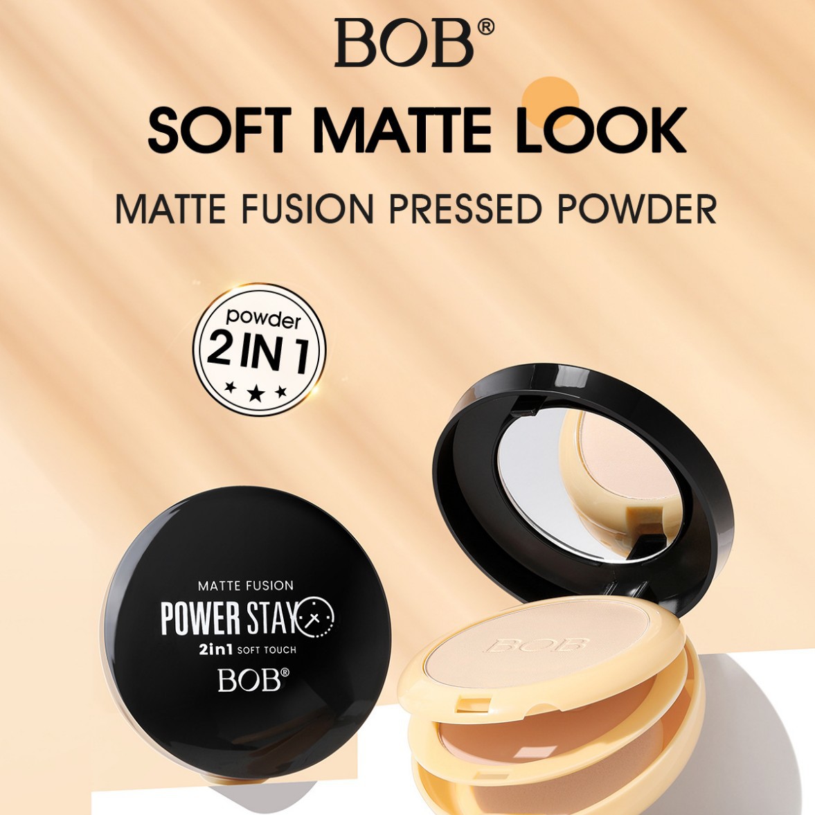 跨境bob光感恒采定妆粉饼防水控油保湿持久遮瑕不脱妆日常提亮肤