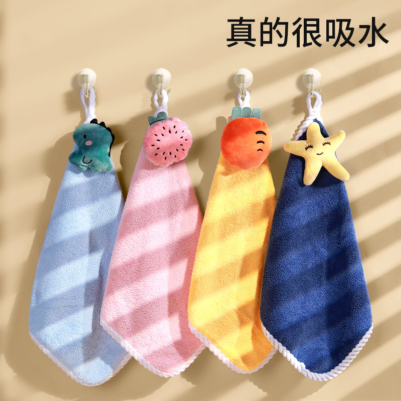 小毛巾加厚小方巾婴幼儿吸水家务清洁柔软手帕可挂式擦手巾可爱