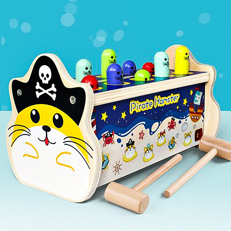 大号打地鼠木质玩具幼儿童宝宝早教益智打地鼠积木跨境货源定制