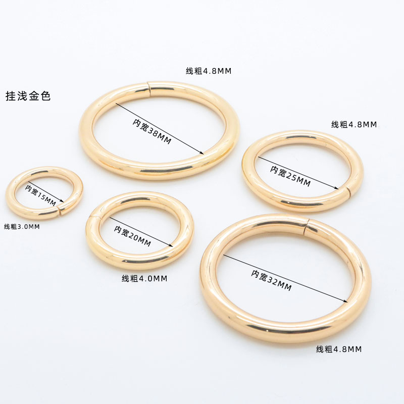 Iron wire open D-ring shoulder strap accessories, adjustable pull core buckle, metal Japanese character buckle, round ring luggage hardware in stock wholesale Application Scenario