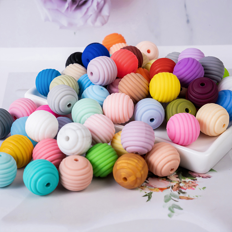 严选跨境热硅胶珠婴儿牙胶15mm食品级硅胶儿童珠子diy奶嘴链批发详情图1