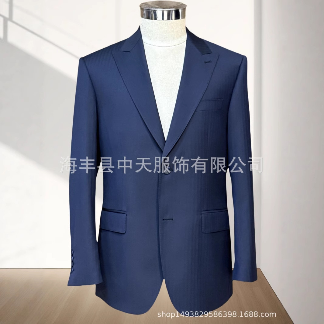 High-end suit, fine dark striped craftsmanship men's suit set. Welcome to consult details Picture
