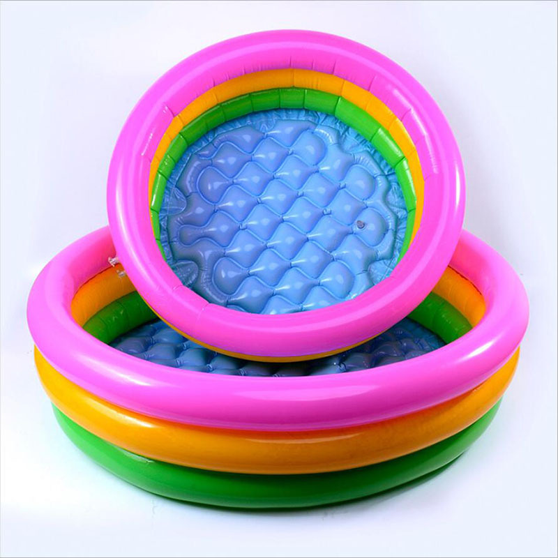 芳达三色彩虹水池充气圆形游泳池60cm儿童戏水娱乐游戏池厂家直供细节图