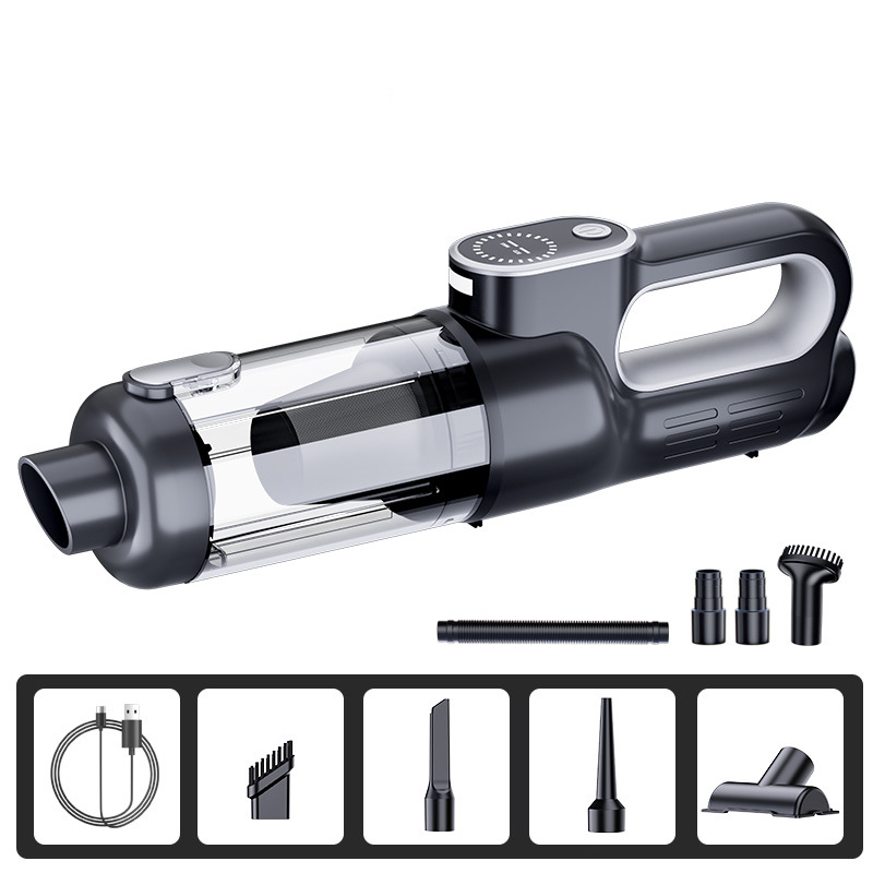 Car vacuum cleaner, wireless one-button dust-empting, high-power portable, strong suction power mini handheld blowing and suction integrated vacuum cleaner details Picture