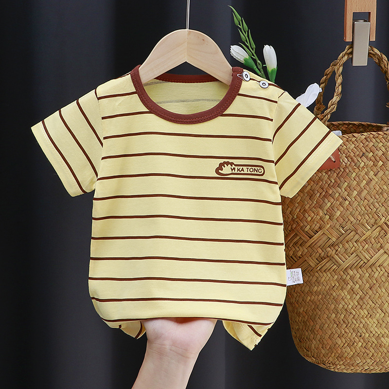 Class A pure cotton children's short-sleeved T-shirt for girls and infants, summer solid-color cotton printed short-sleeved T-shirt, 100 children's Class a T-shirt details Picture