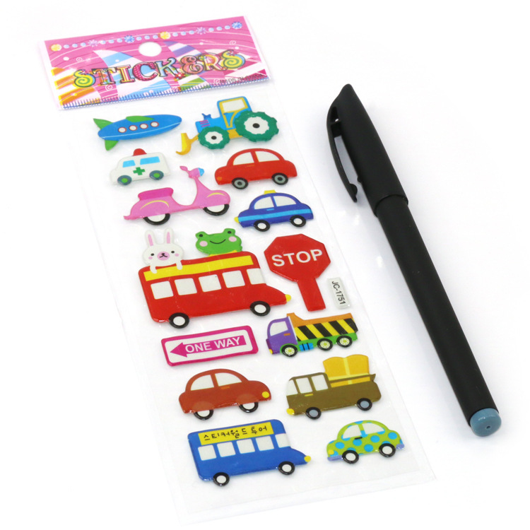 贴纸/文具贴纸/双层立体泡泡贴/XHHQ双层烫金贴/儿童贴纸产品图