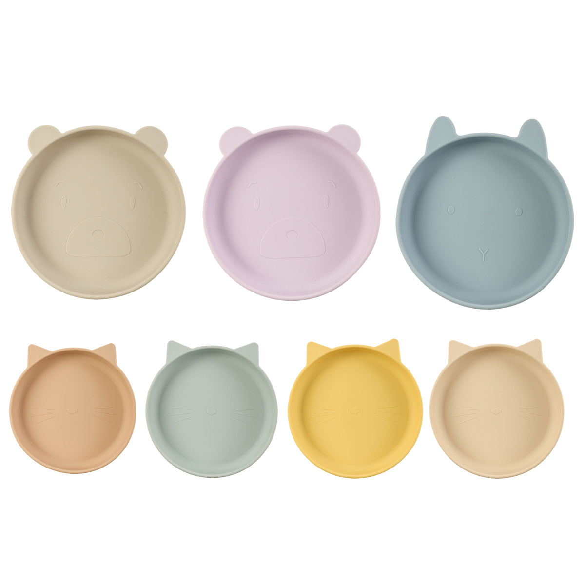 宝宝餐盘自主进食硅胶盘 跨境热销儿童餐具防摔新国标婴儿辅食盘详情图1