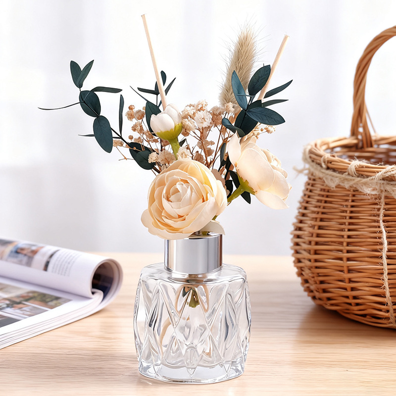 Nordic ins dried flower aromatherapy ornaments, flameless aromatherapy, home aromatherapy, indoor fragrance ornaments, essential oil rattan details Picture