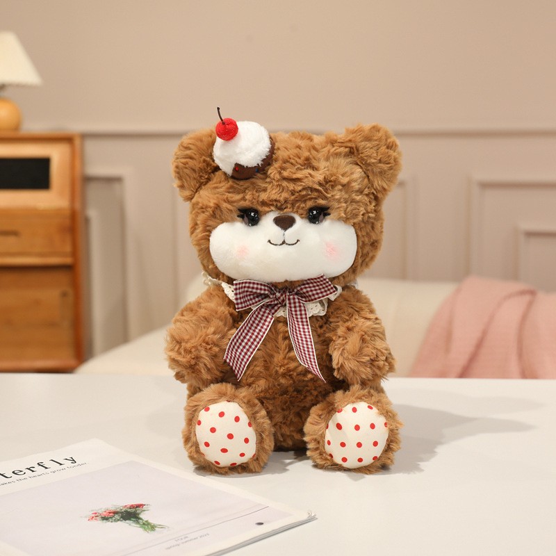 Lolita cake, bear rabbit, blush, cherry doll, cake figurine, birthday gift, decorative items, bow wholesale Item Picture