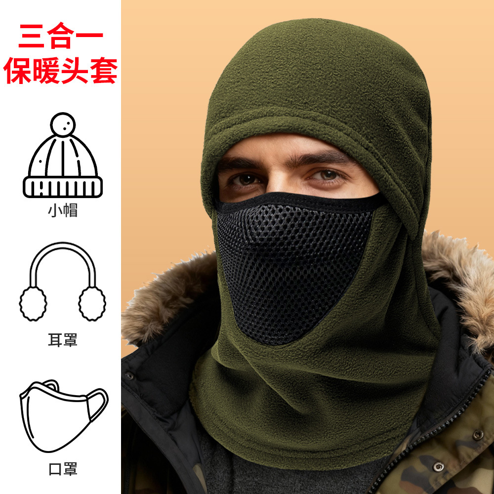 【BERTON OUTDOOOR】户外滑雪防风面罩加绒保暖围脖秋冬季摩托车机车头盔防寒骑行头套产品图