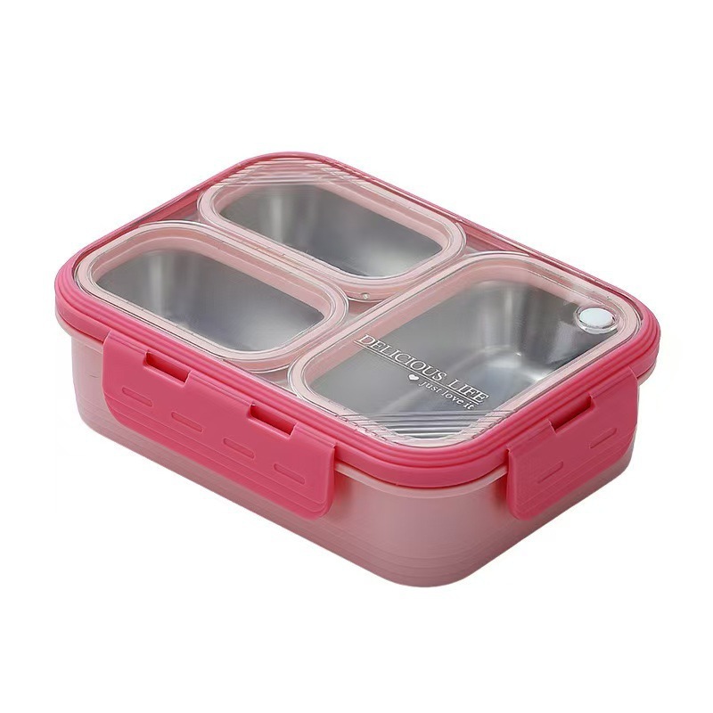 Sealed, separated, non-odor-mixing 304 stainless steel lunch box, food-grade insulated, microwave-safe portable bento box Item Picture